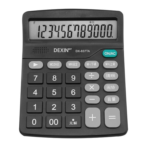 Pompotops Student Scientific Desktop Calculator, Calculators, Standard Functional Desktop Calculators And Two AAA Battery Power Electronic Office Calculator With 12-Digit Large Display, Black