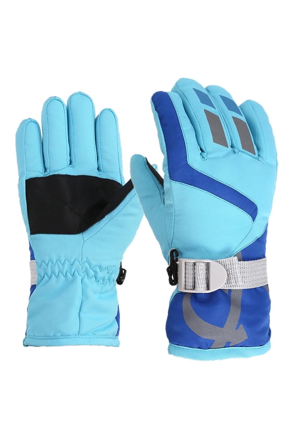 Toddler Girls Boys Snow Gloves Warm Gloves Kids Ski Winter Gloves Waterproof Windproof Children Outdoor Snowboard Gloves Insulated Gloves, Sky Blue, L, Winter Clearance
