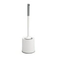 thumbnail image 1 of Vikakiooze Toilet Brush And Caddy Holder Set,Toilet Brush And Holder Set,Toilet Bowl Brush And Holder With Long Handle, Plastic Holder Easy to Hide, Easy to Install, Deep Cleaning (White ), White, 1 of 8
