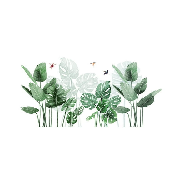Pompotops Tropical Plants Leaves Wall Stickers Home Children's Room Green Plants Stickers