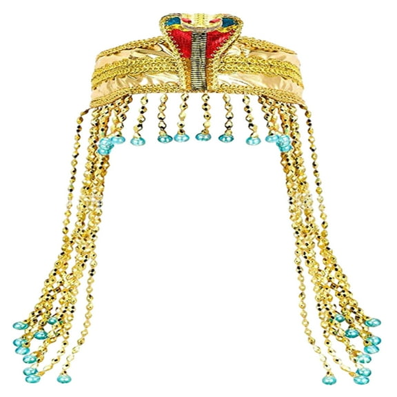 Pompotops Up to 50% off! 2023 New Halloween Women's Egyptian Headpiece Crown Snake Beaded Headband Women's Egyptian Accessory Beaded Headdress
