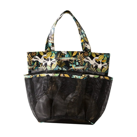 Pompotops Up to 50% off, Beach Bags,Waterproof Sandproof, Mesh Beach Bag For Swim Pool Bag Beach Tote Bag,Toy Tote Bag,Grocery Storage Net Bag, Black