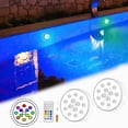 thumbnail image 1 of Pompotops Up to 50% off, Usb Charging Waterproof Led13 Lights Rgb Color Changing RF Remote Control Diving Lights Timing Pool Bottom Lights, 1 of 9