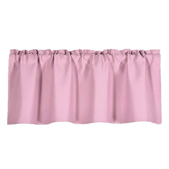 Pompotops Valance Curtain For Kitchen Black Out Window Curtains, Pink, 57×18 inc