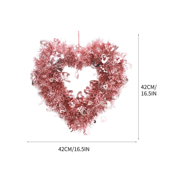 Pompotops Valentine's Day Heart Shape Wreath Decoration, Home Decoration Wedding Room Decoration Western Valentine's Day Wedding Car Decoration