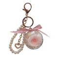 thumbnail image 1 of Pompotops Valentines Day Decorations Eternal Flower Rose Keychain Car Hang Leather Keychain Ring Valentine's Day Gift Pink, 1 of 3