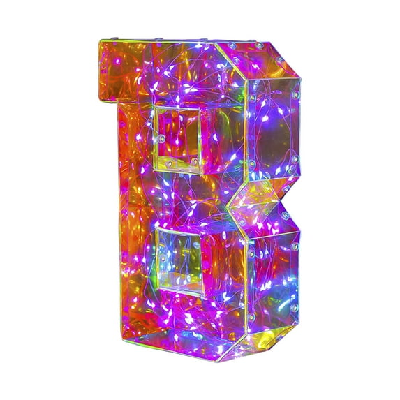 Pompotops Valentines Day Decorative Lights 100 Lamp Beads Creative LED Luminous Alphabet Numbers Decorative Lights Wedding Birthday Party Valentine's Day Gift Multicolor