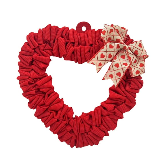 Pompotops Valentines Day Red Heart Wreath For Front Door Wreaths Decor For Birthday Party Home Indoor Christmas Bedroom Wedding Decorations, Party Decorations Supplies
