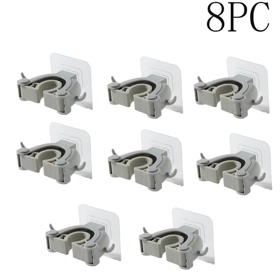 Pompotops Wall Mounted Mop Organizer Holder Brush Hanger Storage Rack Kitchen Hook, Home Savings!