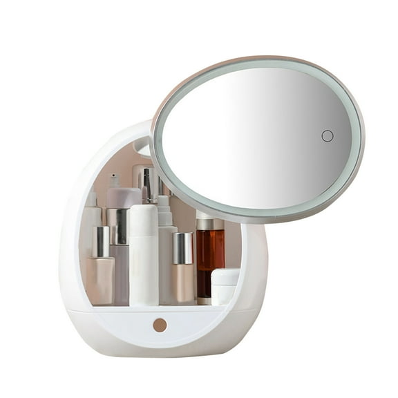 Pompotops makeup organizer Modern Jewelry and Cosmetic Storage Display Boxes with LED Mirr, Home Savings!