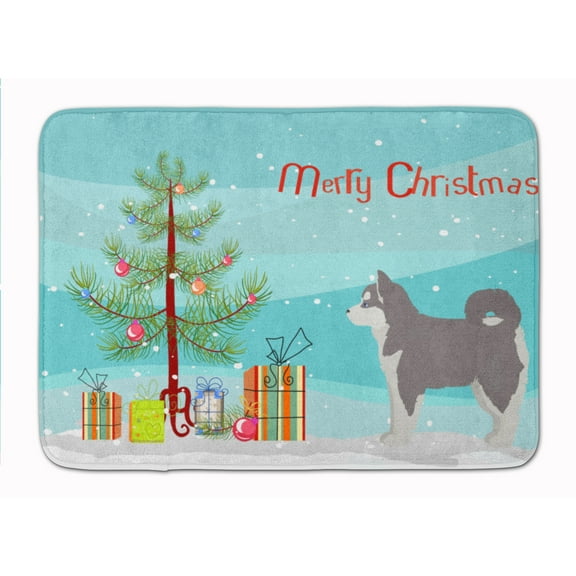 Pomsky #2 Christmas Tree Machine Washable Memory Foam Mat