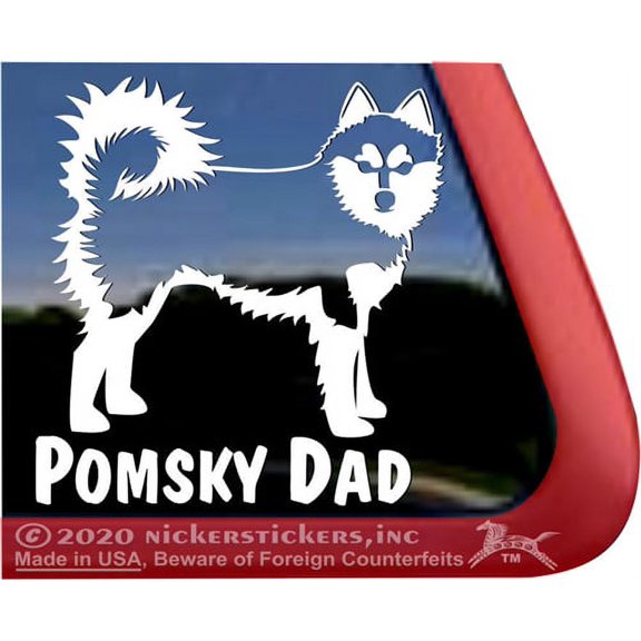 Pomsky Dad | High Quality Vinyl Pomeranian Husky Mix Dog Window Decal