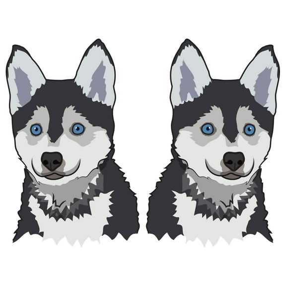 Pomsky Decal | Indoor/Outdoor | Dog Lover Super Cute Sticker for SUV Windows, Dorm Rooms, Bedroom, Offices | SignMission personalized gift | 2 Pack of 6"