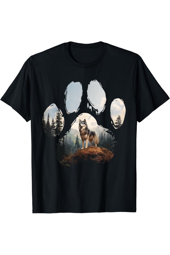 Pomsky Mountain Paw Design Dog Mom Dad Gift Unisex T-Shirt