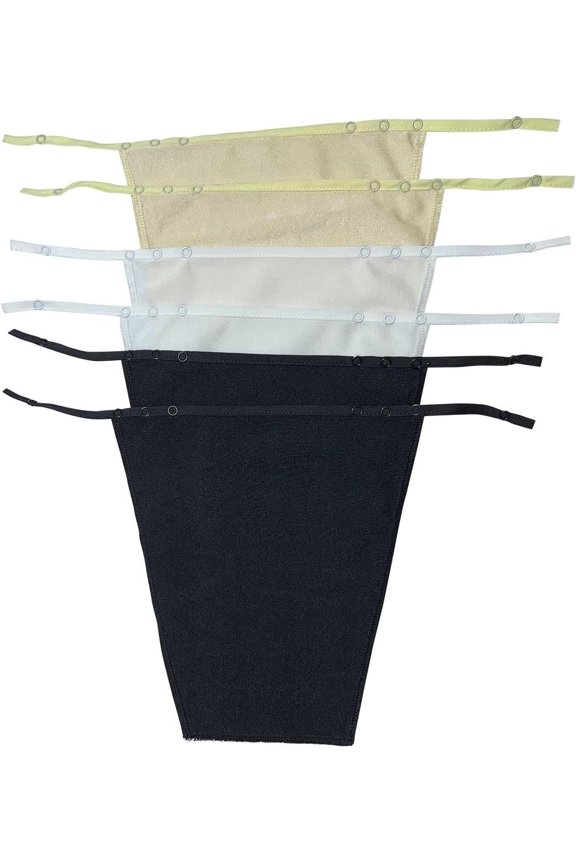 Pomwame 6-Pack Bra to Cami Converters Adjustable Snap-On Modesty Covers for Women Seamless Layering Cleavage Control