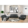 thumbnail image 1 of Pon Living 3 Piece Modern Faux Leather Living Room Set Black, 1 of 6