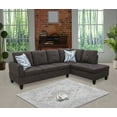 thumbnail image 1 of Pon Living Furniture 97"w L Shaped Sectional Sofa SET, Right Hand Facing - Dark Brown, 1 of 9