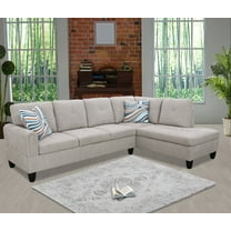 Pon Living Furniture 97"w L Shaped Sectional Sofa SET, Right Hand Facing - Grey