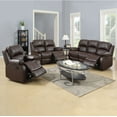 thumbnail image 1 of Pon Living Furniture Inc 3 Piece Contemporary Bonded Leather Reclining Living Room Set Brown, 1 of 4