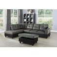 thumbnail image 1 of Pon Living Furniture Inc 3 Piece Contemporary Microfiber L Shaped Sectional Sofa Set Taupe, 1 of 5