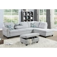 thumbnail image 1 of Pon Living Furniture Inc Linen Cup Holder Sectional Sofa with pillows, Grey White, 1 of 9