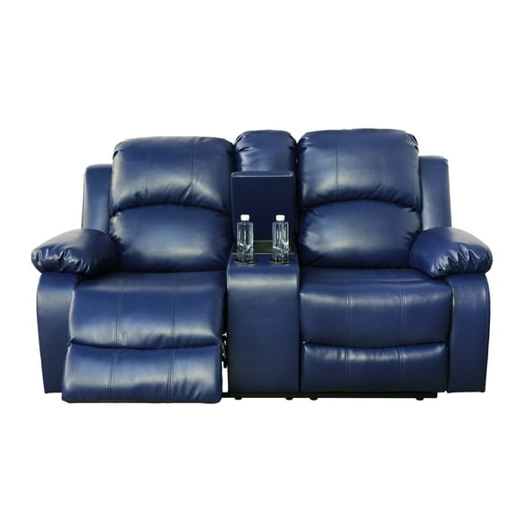 Pon Living Furniture Reclining Loveseat,Blue