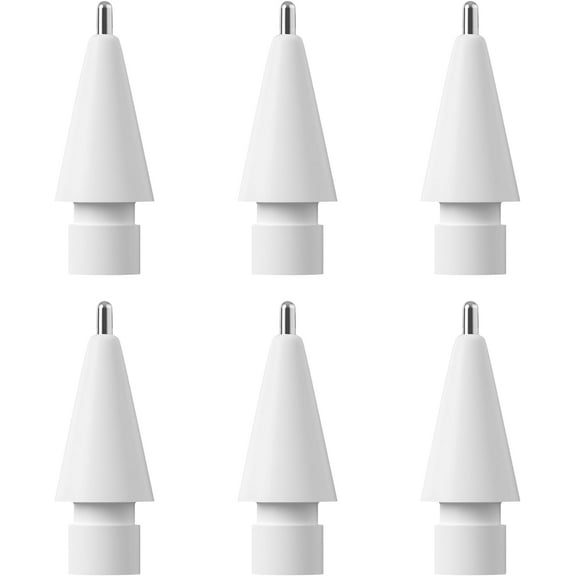 PonJel 6 Pack Upgraded Pencil Tips for Apple Pencil 1st/2nd Gen iPad Pro Pencil, iPencil Nibs for iPad Pencil Fine Point Precise Control Apple Pen Tips