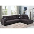 thumbnail image 1 of PonLiving 103.5" Wide Corner Microfiber Sectional Sofa with Matching Pillows Right Hand Facing, Espresso, 1 of 3