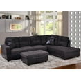 thumbnail image 1 of PonLiving 103.5" Wide Corner Microfiber Sectional Sofa with Storage Ottoman & Matching Pillows Right Hand Facing, Espresso, 1 of 7