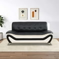 thumbnail image 1 of PonLiving Oversize Modern Leather Sofa Set with and Armchair, 2-Piece Living Room Furniture Sets, Black&White, 1 of 2