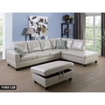 thumbnail image 1 of PonLiving Faux Leather 3 Piece Sectional Sofa Couch Set, L-Shaped Modern Sofa with Chaise Storage Ottoman and Pillows for Living Room Furniture, 1 of 5