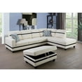 thumbnail image 1 of PonLiving Faux Leather 3 Piece Sectional Sofa Couch Set, L-Shaped Modern Sofa with Chaise Storage Ottoman and Pillows for Living Room Furniture, 1 of 4