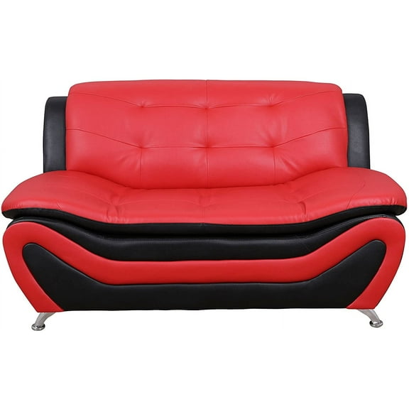 PonLiving Furniture 1-Pieces Aldo Living Room Loveseat,Faux Leather,Style 3