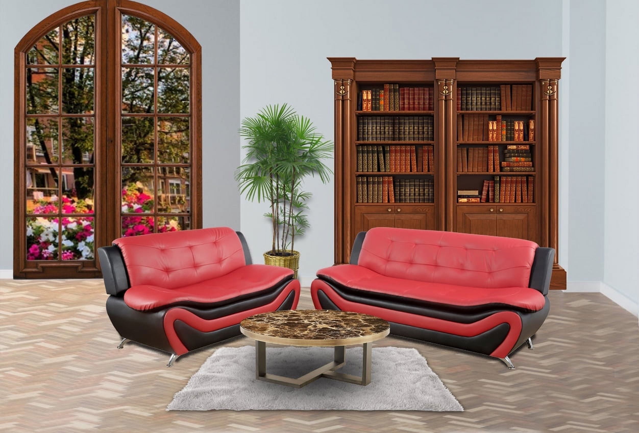 PonLiving Furniture 2 Piece Faux Leather Contemporary Living Room Sofa ...