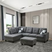 PonLiving Furniture 3-PCPiece Sectional Sofa Couch Set, LeftHand Facing Sectional Sofa Set