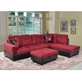 thumbnail image 1 of PonLiving Furniture 3 PCS Sectional Sofa Set, L-Shaped Sectional Couch 103" W for Living Room, with Storage Ottoman and Matching Pillows (Right Hand Facing, Red), 1 of 6
