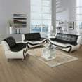 thumbnail image 1 of PonLiving Furniture 3 pc Black and White Faux Leather Modern Living Room Sofa set, 1 of 5
