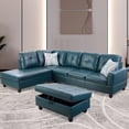 thumbnail image 1 of PonLiving Furniture Aegean Sectional Sofa Couch for Living Room, Storage Ottoman & Toss Pillows, 1 of 14