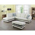 thumbnail image 1 of PonLiving Furniture Faux Leather Sectional Sofa, L-Shaped Living Room Couch Set (White #3), 1 of 14