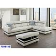 thumbnail image 1 of PonLiving Furniture LSF09514B 3 Piece Right Facing Sectional Sofa Set with Ottoman, Faux Leather - White & Black, 1 of 1