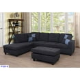 thumbnail image 1 of PonLiving Furniture Left Facing 3PC Sectional Sofa Set,Linen,Black Grey(LSF125A) PonLiving Left Facing 3PC Sectional Sofa Set,Linen,Black Grey(LSF125A), 1 of 4
