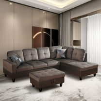 PonLiving Furniture Northstate Sectional with Ottoman