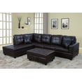 thumbnail image 1 of PonLiving Furniture Raphael Brown Faux Leather Left Facing Sectional Sofa With Ottoman PonLiving Raphael Brown Faux Leather Left Facing Sectional Sofa With Ottoman, 1 of 2