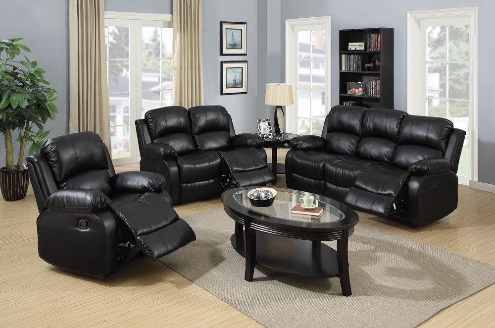 PonLiving Furniture Reclining Sofa Loveseat Chair Set Living Room SET Reclining Sofa Loveseat Chair Set Living Room SET