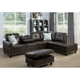 thumbnail image 1 of PonLiving Furniture Room Sectional Set, Leather Sectional Sofa in Home, with Storage Ottoman and Matching Pillows Right Hand Facing Brown, 1 of 5