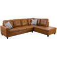 thumbnail image 1 of PonLiving Furniture Sectional Sofa Set, Living Room Sofa Set, Leather L Shape Sofa Right Hand Facing,Ginger ( without Storage Ottoman), 1 of 3