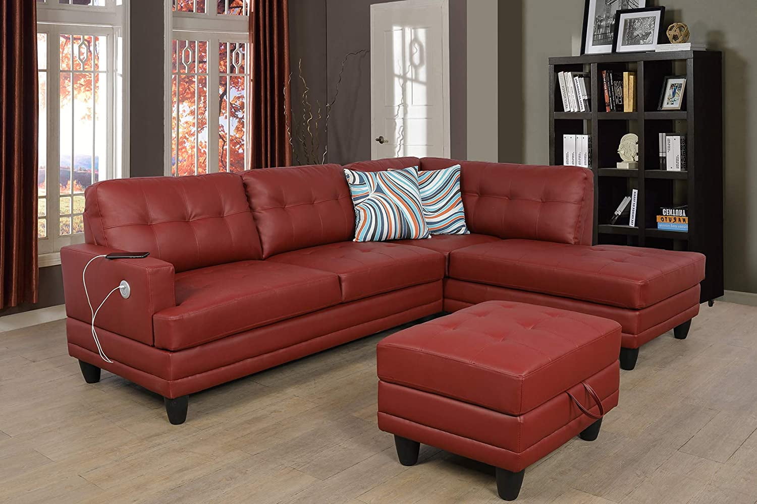 PonLiving Furniture Sectional Sofa Set with Massage Function, 95.7â€ W ...