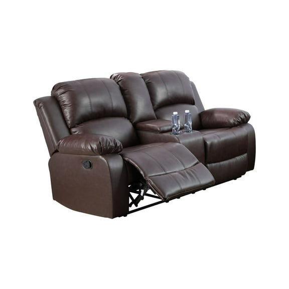 PonLiving Furniture Sonja Living Room 18" Manual Rocker Recliner Brown Loveseat Sonja Living Room 18" Manual Recliner Brown Loveseat