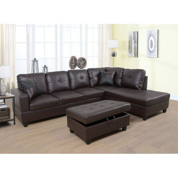 PonLiving Furniture Wellington Living Room Sectional with Ottoman Wellington Living Room Sectional with Ottoman
