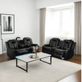 thumbnail image 1 of PonLiving Leather Power Recliner Sofa Set with LED Lights and USB Chargers - Black Leather Living Room Furniture Set SOFA+LOVESEAT, 1 of 6